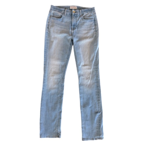 Jen 7 by 7 For All Man Kind Slim Straight Leg High Waisted Jeans in Light Wash 4 - Picture 6 of 8